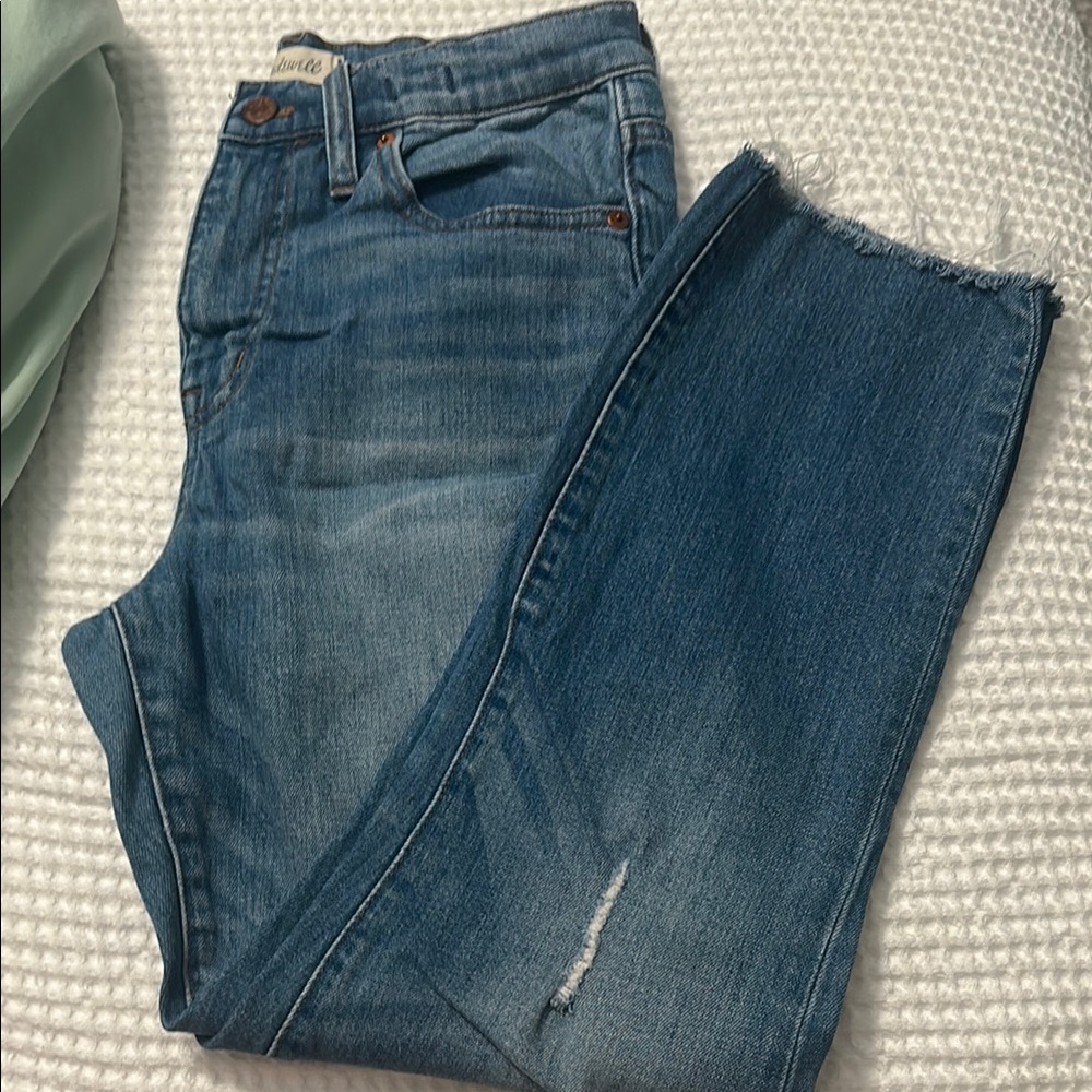 Madewell Blue Ankle Cropped Jeans with Vintage Fading size 26 (2)